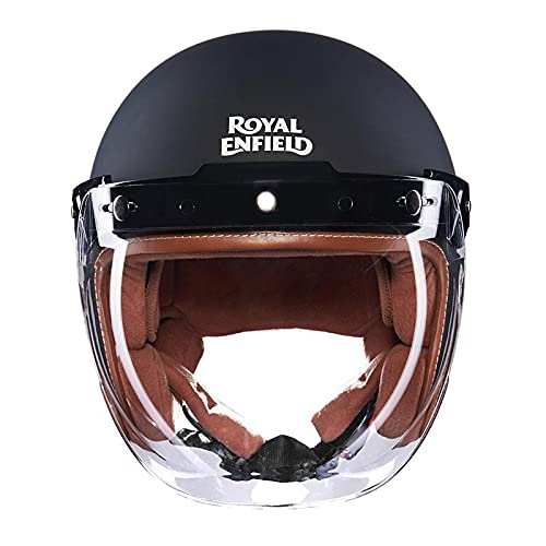Royal Enfield Bobber Open Face Helmet Bubble Visor Matt Black (REBBV1