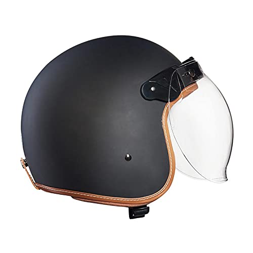 Royal Enfield Bobber Open Face Helmet Bubble Visor Matt Black