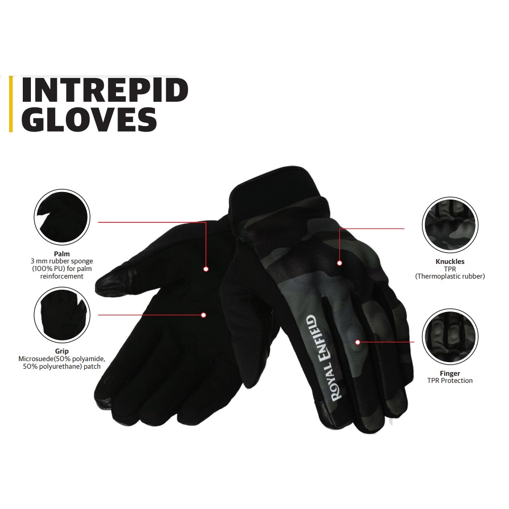 Royal Enfield Intraip Gloves - Olive Camo