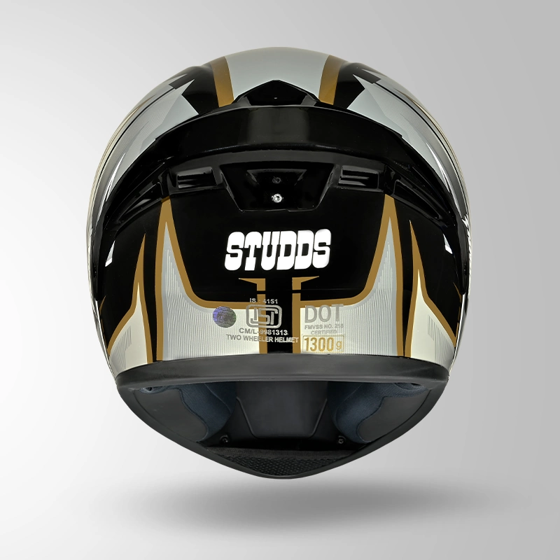 Studds Thunder D9 Flash Matt Black Golden Full Face Helmet