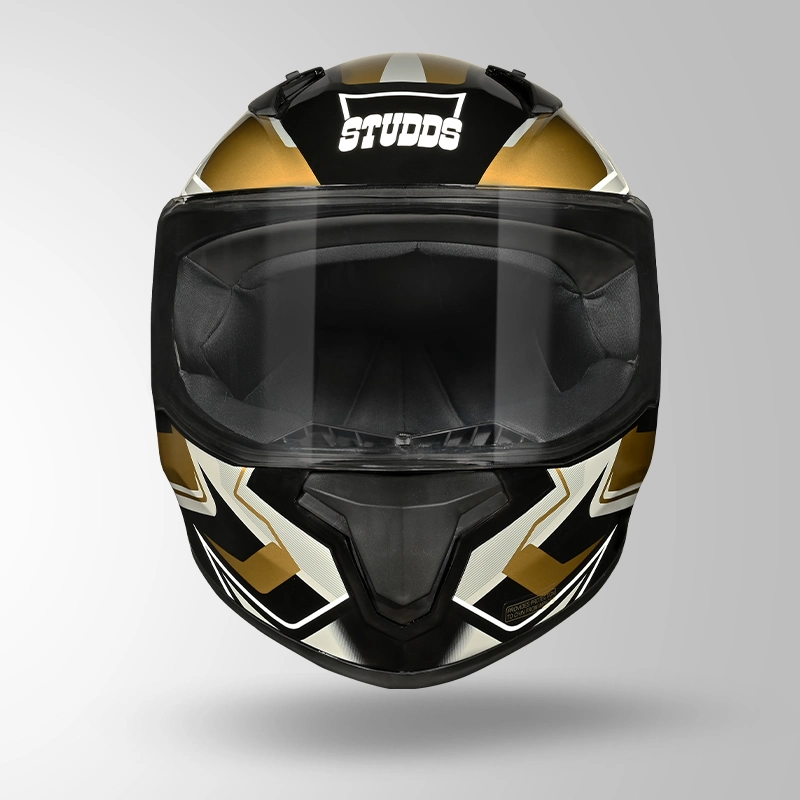 Studds Thunder D9 Flash Matt Black Golden Full Face Helmet