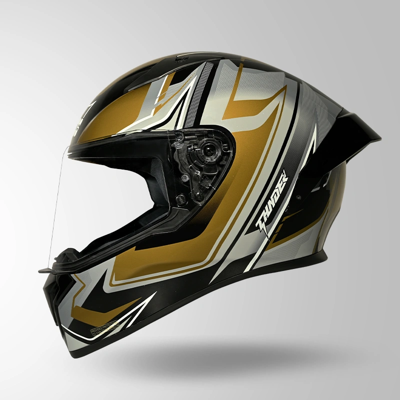 Studds Thunder D9 Flash Matt Black Golden Full Face Helmet